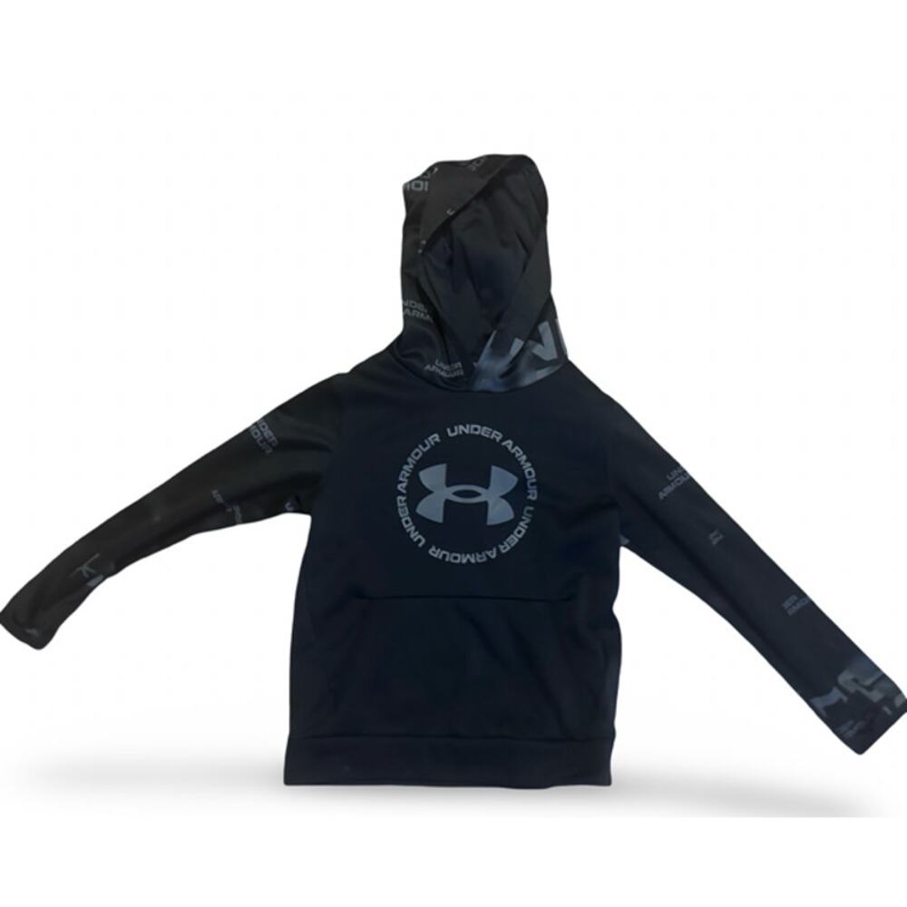 Under Armour Boys Youth Medium Black Graphic Hoodie